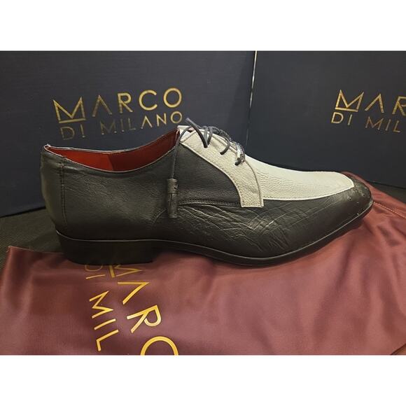 Marco Di Milano Andretti Ostrich Leg Shoes Black / White US 11.5 main image 8